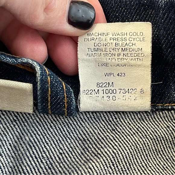 Levi’s Red Tab Jean Jacket Dark Wash Blue Stretch Denim - Picture 14 of 14